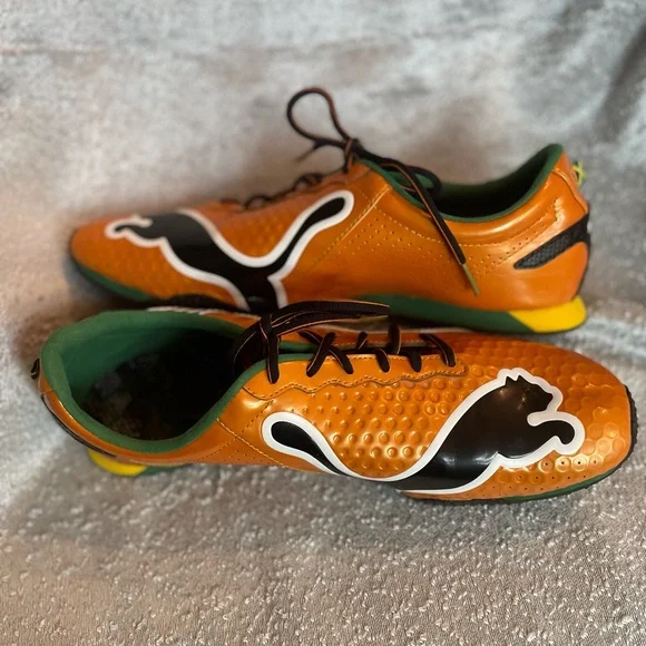 2010 PUMA Usain Bolt Orange, Yaams Running‎ Shoes Men's RARE US 10.5 - Picture 4 of 14